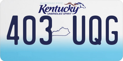 KY license plate 403UQG