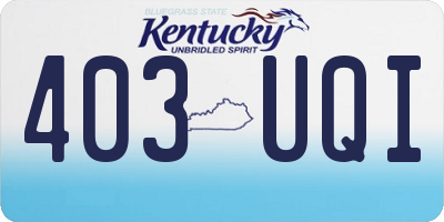 KY license plate 403UQI
