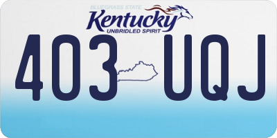 KY license plate 403UQJ
