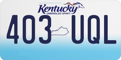 KY license plate 403UQL