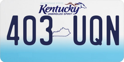 KY license plate 403UQN