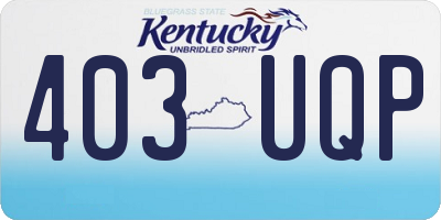 KY license plate 403UQP