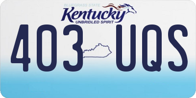 KY license plate 403UQS