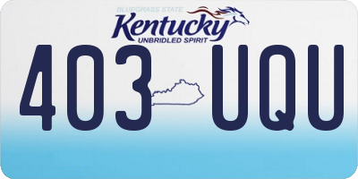 KY license plate 403UQU