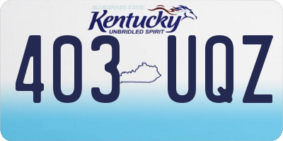 KY license plate 403UQZ