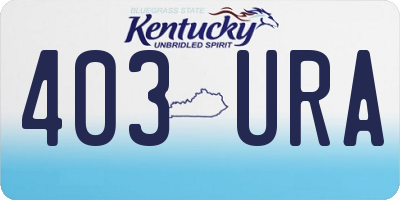 KY license plate 403URA