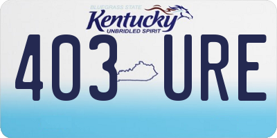 KY license plate 403URE