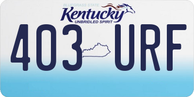 KY license plate 403URF