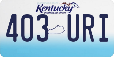 KY license plate 403URI
