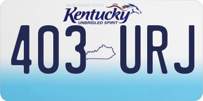 KY license plate 403URJ