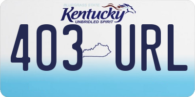 KY license plate 403URL