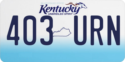 KY license plate 403URN