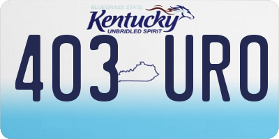 KY license plate 403URO