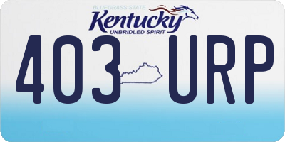 KY license plate 403URP