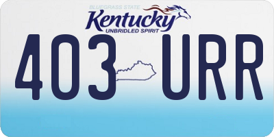 KY license plate 403URR