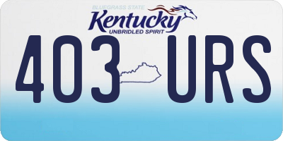 KY license plate 403URS