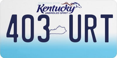 KY license plate 403URT