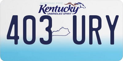 KY license plate 403URY