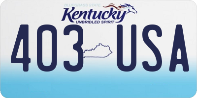 KY license plate 403USA