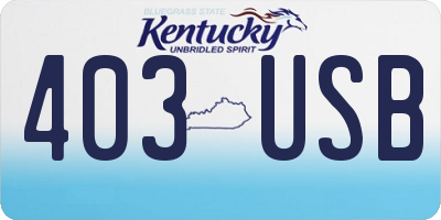 KY license plate 403USB