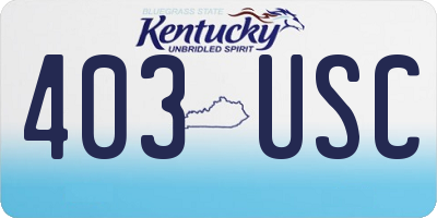 KY license plate 403USC