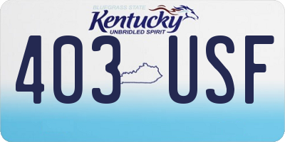 KY license plate 403USF