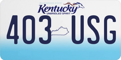 KY license plate 403USG