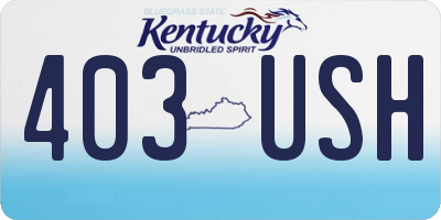 KY license plate 403USH