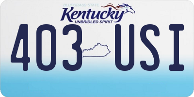 KY license plate 403USI