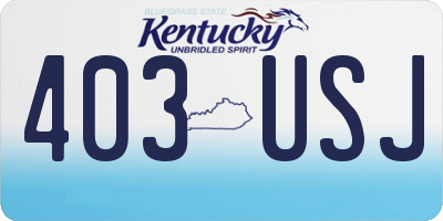 KY license plate 403USJ