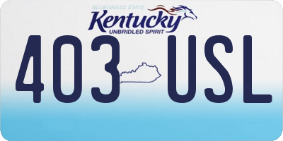 KY license plate 403USL
