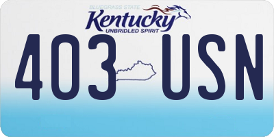 KY license plate 403USN