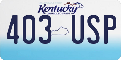 KY license plate 403USP
