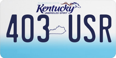 KY license plate 403USR