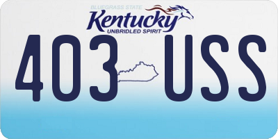 KY license plate 403USS