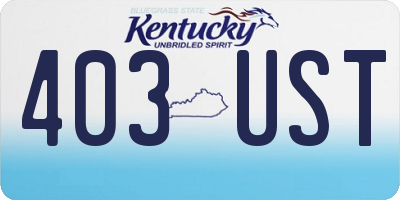 KY license plate 403UST