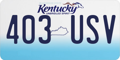 KY license plate 403USV