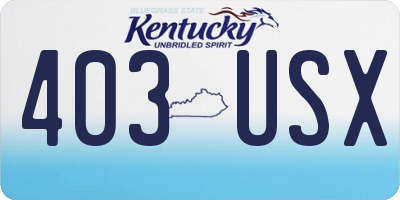 KY license plate 403USX