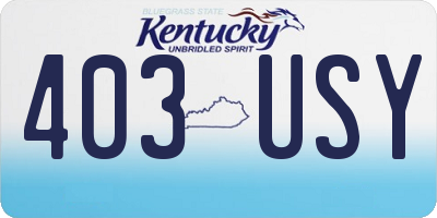 KY license plate 403USY