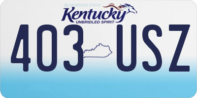 KY license plate 403USZ