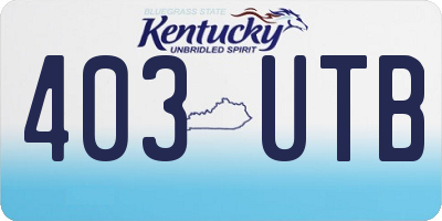 KY license plate 403UTB