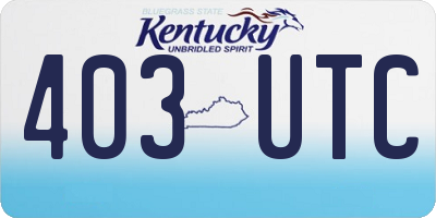 KY license plate 403UTC