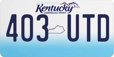 KY license plate 403UTD
