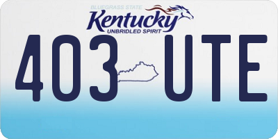 KY license plate 403UTE