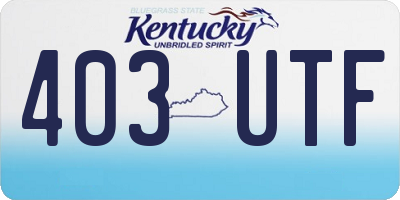 KY license plate 403UTF