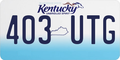 KY license plate 403UTG