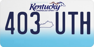KY license plate 403UTH