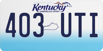 KY license plate 403UTI