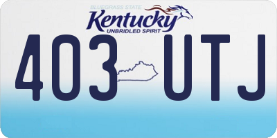 KY license plate 403UTJ