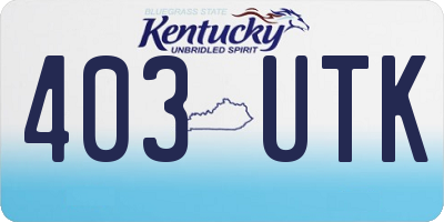 KY license plate 403UTK